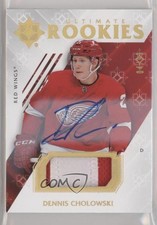 2018 Upper Deck Ultimate Collection Rookies 4/99 Dennis Cholowski Patch Auto 3h1