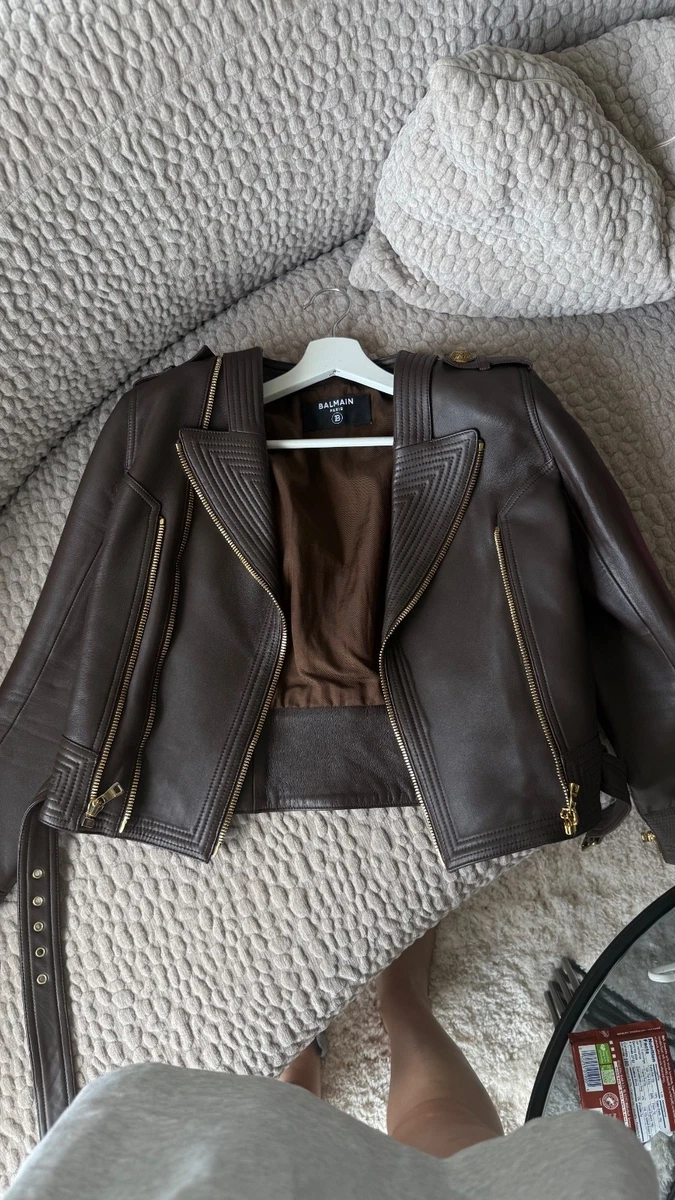 Balmain Leather Outer Shell Coats, Jackets & Vests for Women for