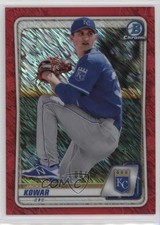 2020 Bowman Chrome Prospects Red Shimmer Refractor 8/10 Jackson Kowar v5x