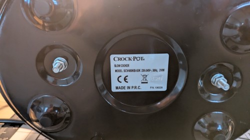 Crockpot Oval Slow Cooker Black 3.7 Litre Dishwasher Safe - Picture 4 of 5