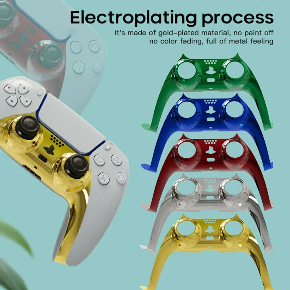 Custom Trim Faceplate Shell Replacement Chrome Case For PS5 Dualsense Controller - Image 2 of 4