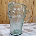 Vintage Coca-Cola Coke Pebbled Green Glass Pitcher. 64oz.