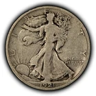 1921 50c Walking Liberty Silver Half Dollar - VG Key Date - SKU-H3907