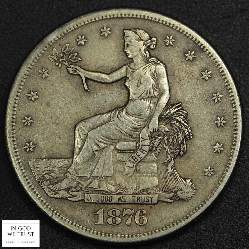 1876 S Trade Silver Dollar $1
