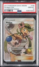 2017 POKEMON SUN & MOON GUARDIANS RISING #145 FULL ART/MALLOW PSA 10