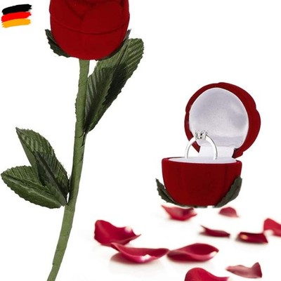 Brrnoo Schmuckschachtel mit Rosenmuster Samtdose,Samtschmuck Damen Geschenkbox