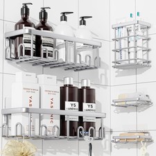 Shower Caddy Adhesive Rustproof Shower Organizer Wall Shower Rack  Large