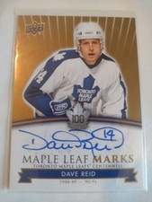 2017 UPPER DECK TORONTO MAPLE LEAFS CENTENNIAL AUTO AUTOGRAPH DAVE REID