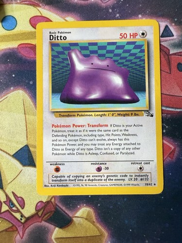 Ditto 18/62 Pokemon TCG WOTC Base Set Fossil Non Holo | eBay