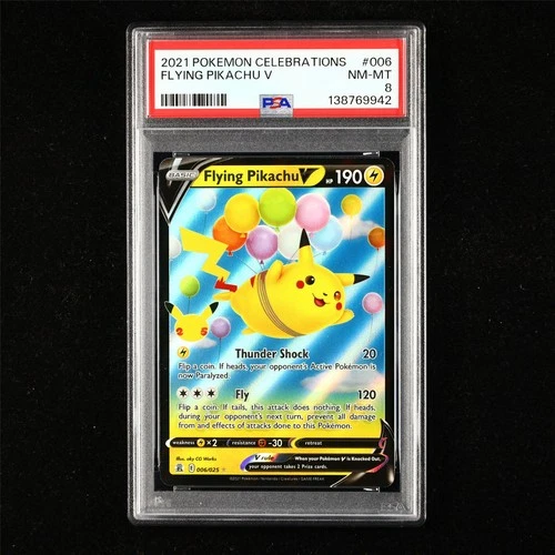 PSA 8 NM-MT 2021 Pokemon ENG Flying Pikachu V E 006/025(2)