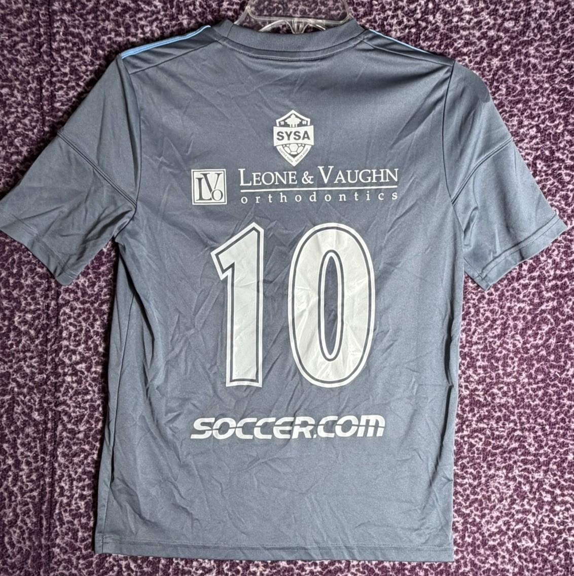 Seattle Sounders FC Adidas Soccer Jersey Youth 13–14 AEROREADY Gray MLS thumbnail 3