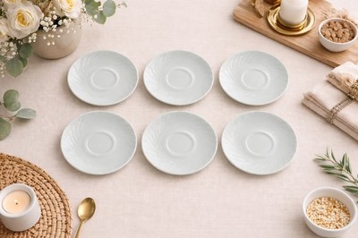 Set 6 Teller Arcopal Frankreich 12 cm - Kaffeeuntertasse - Vintage - sehr guter Zustand