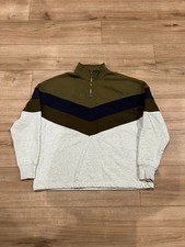 Kith Track Line Quarter Zip Pullover Olive / Multi   Size XS
