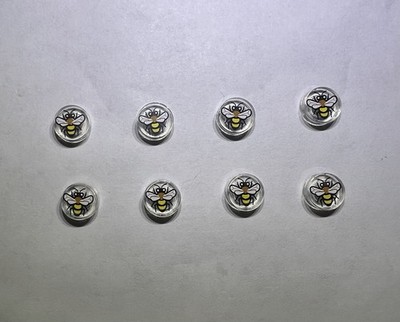 Lego Lot Of 8 1x1 Round Flat Printed Tiles Tile Bee Wasp Hornet Insect New