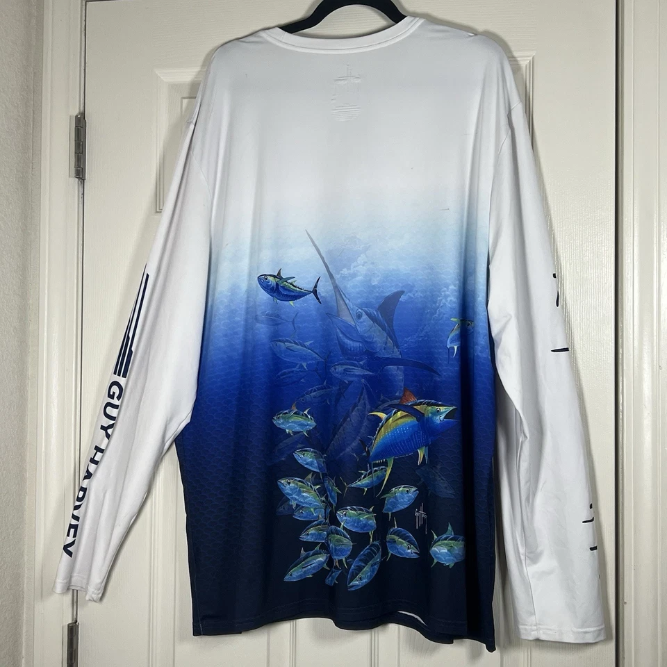 Camisa de pesca Guy Harvey para hombre Ombré Performance Key West FL talla XXL Foto 2 de 4