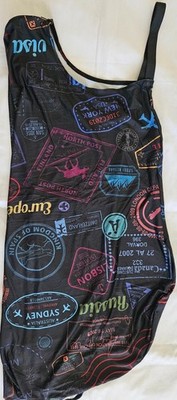 Travel Stamp Tank Top Shirt Size L Sleeveless Casual Graphic Travel Theme Unisex