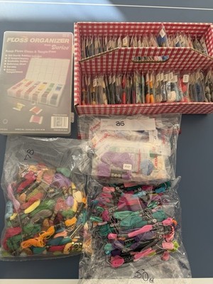Lot Of 380 DMC Skeins & Loops & Threads Plus 2 Organizers See Description