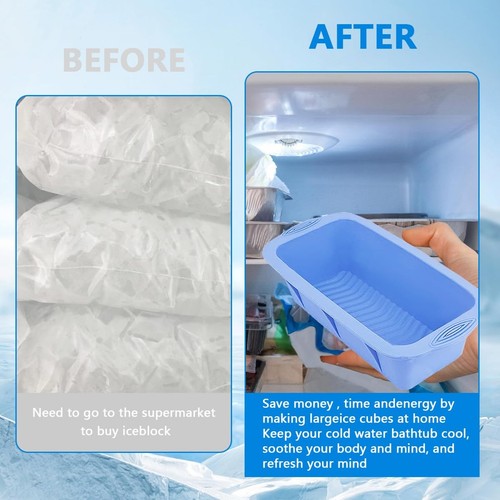 Bandeja grande para cubitos de hielo de 5 piezas, moldes grandes para cubitos de hielo para baño de hielo, fácil liberación - Imagen 4 de 5