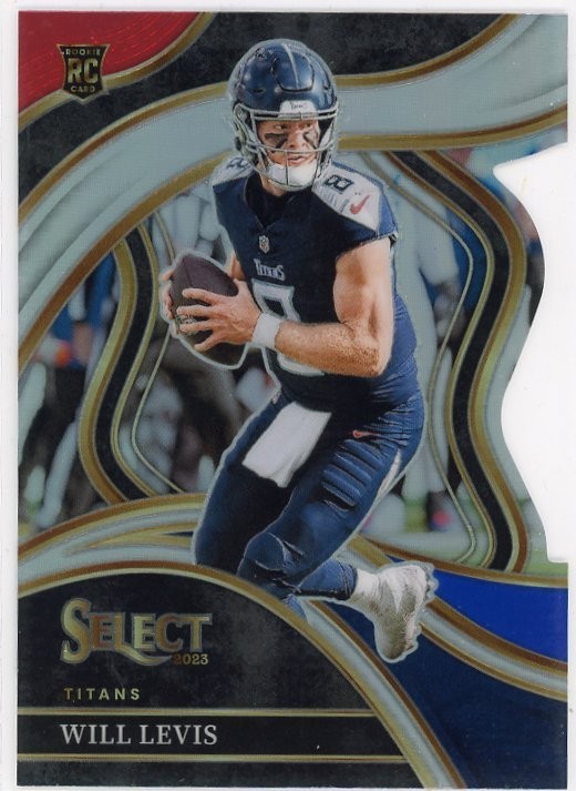 2023 Panini Select - Club Level Will Levis #206 Red & Blue Prizm Die-Cut (RC)