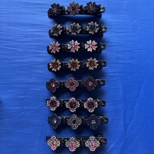 Sparkling Crystal Stone Braided Hair Clips 8 Pcs New