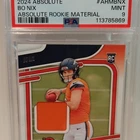 2024 Panini Absolute Rookie Materials Bo Nix #ARM-BNX Memorabilia Broncos PSA 9