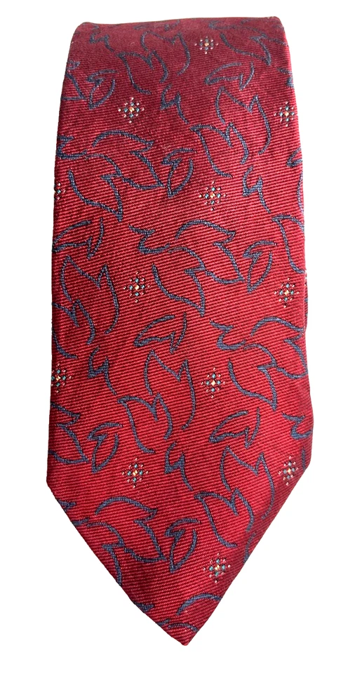 Ferrel Reed 100% silk Necktie Blue abstract on Burgundy made in Endland 58x3 1/4 - Image 3 of 4