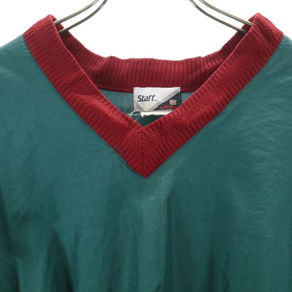 Wilson 90s Old 长袖双色 V 领 piste XL 绿色 男式 — 第 4/4 张图片