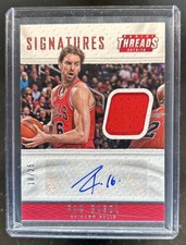 2015-16 Panini Threads Pau Gasol Signatures Jersey Auto #/25 Bulls