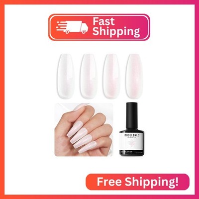 modelones Glitter Gel Nail Polish Pearlescent Gel Polish White Chrome Shimmer Na