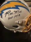 Ron Mix Signed replica Full Size Chargers Helmet (Schwartz COA)