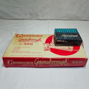 Vintage Grumbacher Artist's Oil Color Set No. 320 Plastic Box+Extra paint SHIVA