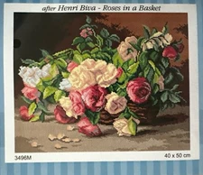 Printed Needlepoint Gobelin canvas fhalfstitch without Floss Orchidea 40x50 Cm