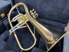 New Carol Brass CFL-6200-GSS-Bb-L Flugelhorn,Gold Brass Bell w/ Case, Mouthpiece