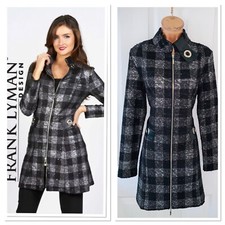 Frank Lyman Black Check Zipped Jacket Uk Size 12