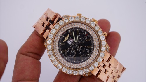 Breitling A44362 Bentley 48mm CRONÓGRAFO DIAMANTES de 15 Quilates Chapado  en Oro Rosa | eBay