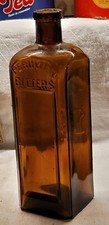 NICE COLOR PERUVIAN BITTERS BOTTLE MONOGRAMED HONEY AMBER NICE CLEAN