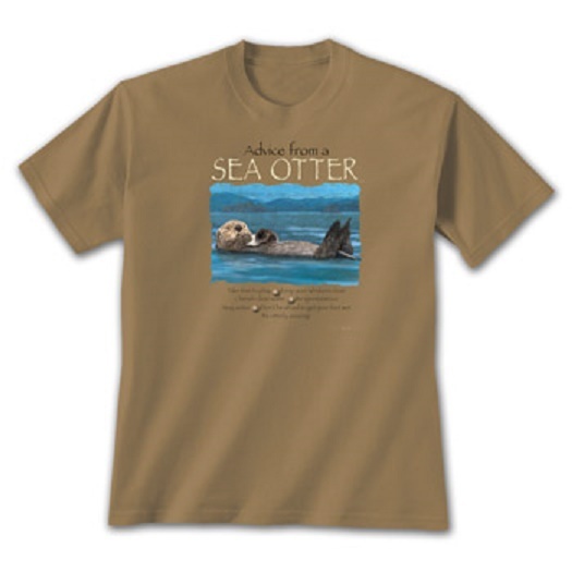 Sea Otter T shirt NWT Gildan Advice Water Wildlife Cotton Unisex