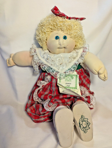 Christmas Plaid Limited Edition Girl Cabbage Patch Soft Sculpture Doll Xavier 89 - Bild 17 von 19