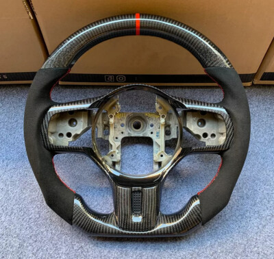 Carbon Fiber Customized Steering Wheel Fit 2008-2015 Mitsubishi EVO X with Trim