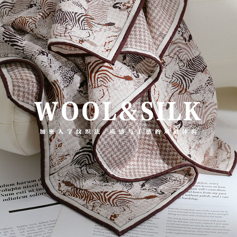 New Boutique Silk & Wool Hand Rolled Edges Square Scarf Double Face Print 65cm“@