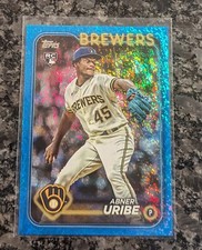 2024 Topps Series 1 Abner Uribe BLUE FOIL 929/999 Milwaukee Brewers #310