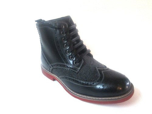 Botas altas para hombre Faranzi negras FB 4784 punta de ala con cordones - Imagen 2 de 5