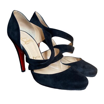 velvet criss cross pumps