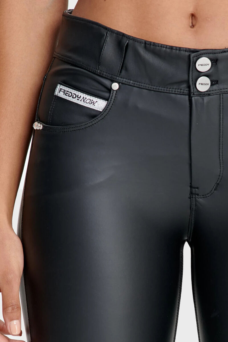 Freddy WR.UP Pants N.O.W. Women Faux Leather 7/8 Black