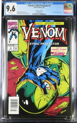 Venom Lethal Protector #3 newsstand CGC 9.6 W Marvel 1993 Bagley Spider-man