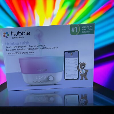 Hubble Mist 5-In-1 Humidifier w Aroma Diffuser Bluetooth Speaker Night Light New