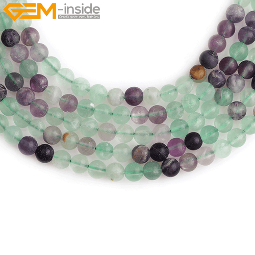 Natural Forested Round Chakras Beads Green Purple Fluorite Quartz Jewelry 15" - Picture 6 of 28