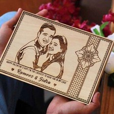 Personalized Wooden Engraved Photo Frame with Stand   Custom Gift for Her/His