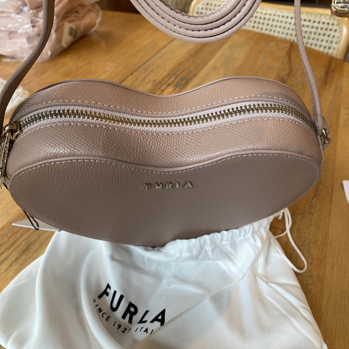 Furla Heart Crossbody Bag Lilli Moonstone ~ NWT | eBay