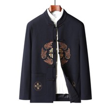 Mens Traditional Chinese Tang Suit Jacket Kung Fu Uniform   Embroidery Outfit